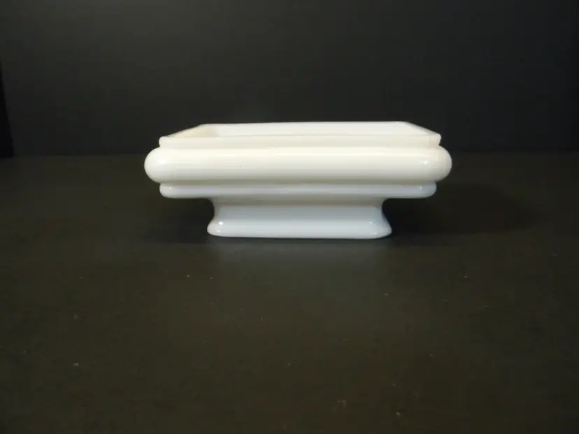 White Glass Avon Soap Dish