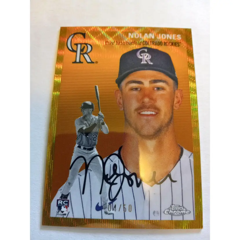 Nolan Jones (RC) 2023 Topps Chrome Platinum Anniversary Gold Wave Refractor /50 #37 Rockies