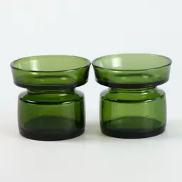 Dansk MCM Denmark IHQ Green Glass Votive Candle Holders – Scandinavian Quistgaard