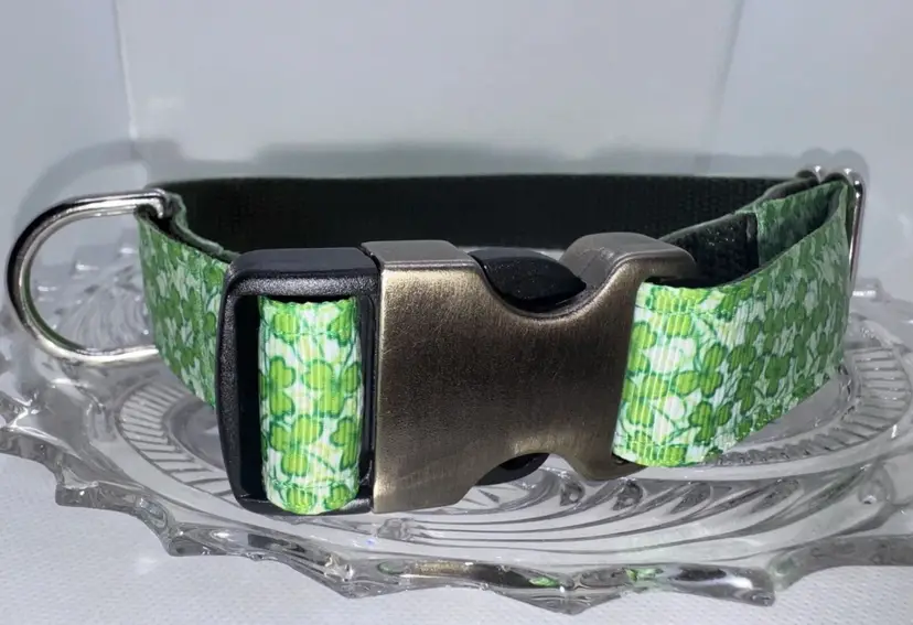 Dog Collar St. Patrick’s Day Green Large Handmade Heavy Duty NEW