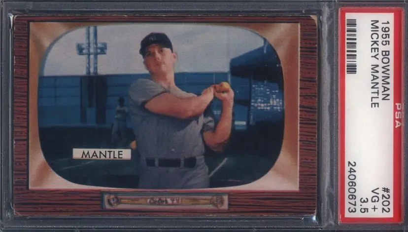 1955 Bowman Mickey Mantle Card #202 PSA 3.5