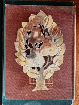 Metal Silver and Copper Toned Pear Tree Trivet