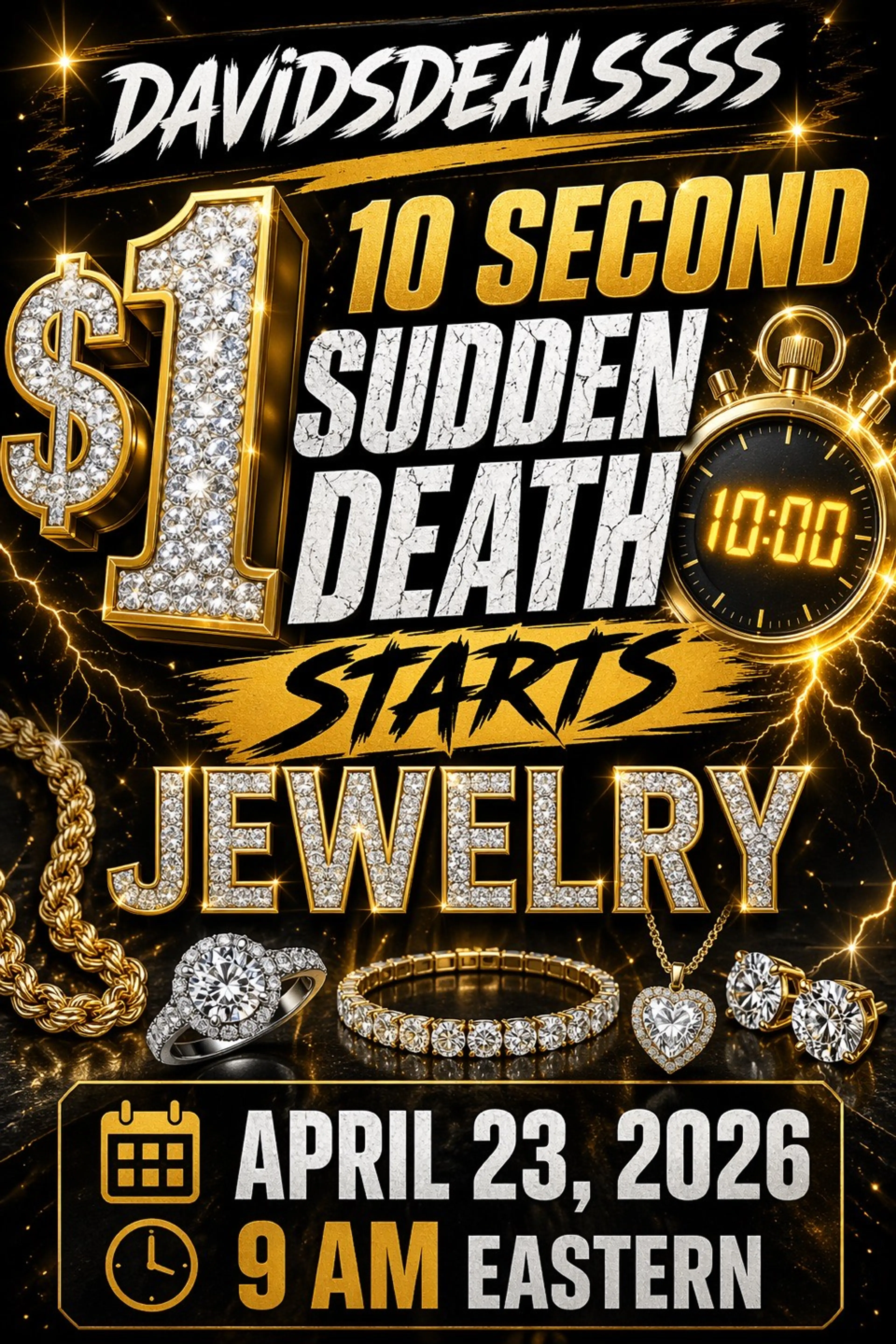 $1.10 Second Sudden Death On All Jewelry