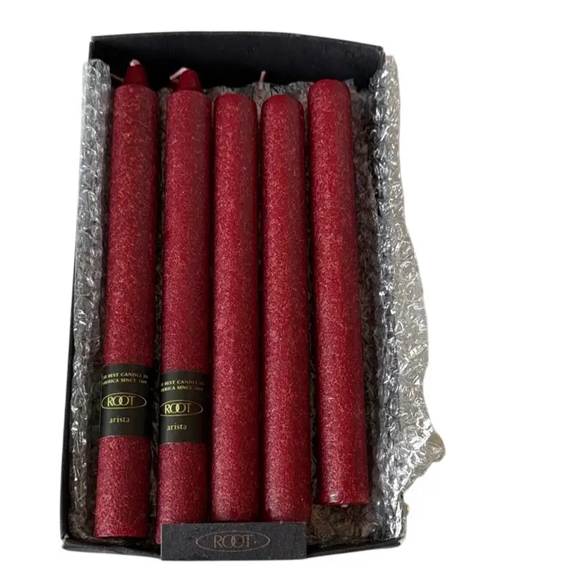 ROOT Garnet Dinner Candles Unscented Textured Arista 9-Inch
8-Count Plus Additional 3-Gently Used