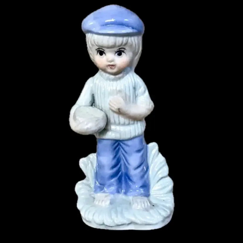 Vintage Newsboy Child Figurine Dickens Storybook Paperboy Dutch Boy Coastal