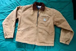 Mens 48 Tall J01 Carhartt Duck Detroit Jacket Blanket Lined Corduroy Collar USA