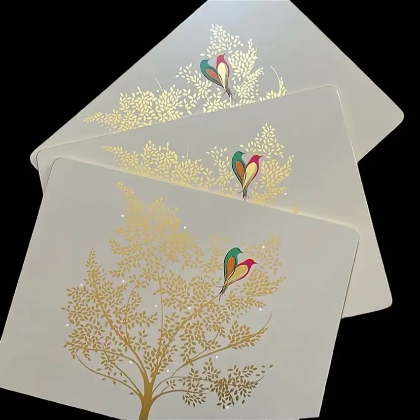 3 Sara Miller London Pimpernel Portmeirion Cork Back Hard Placemats Birds