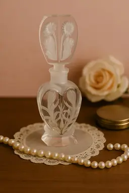 Vintage HolmSpray Crystal Perfume Bottle – Frosted Floral Stopper