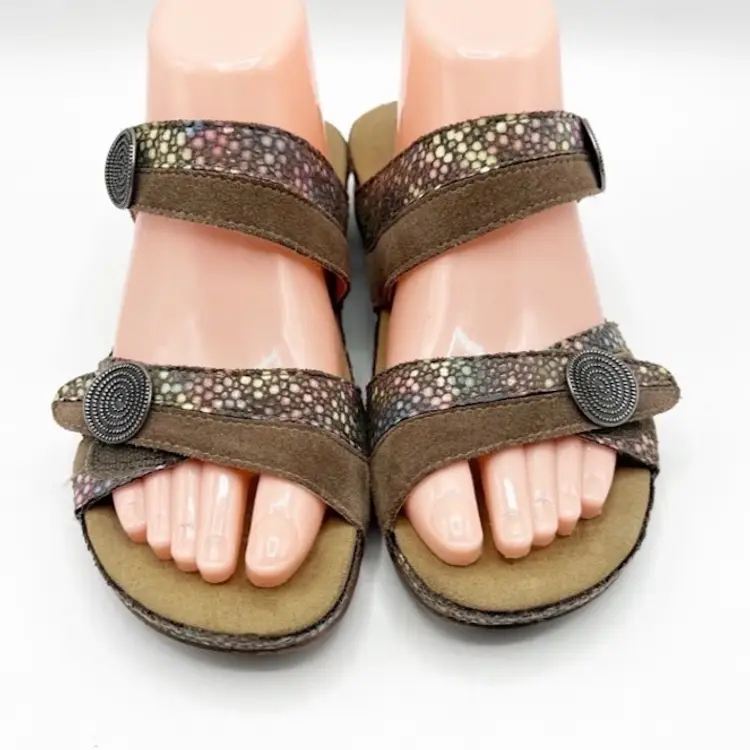 ROMIKA Fidschi Sandals Womens Size 38 Leather Slides 7/7.5 US Adjustable Straps