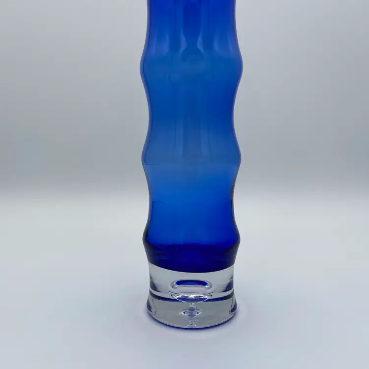 Aseda Bo Borgstrom cobalt bamboo cased glass vase