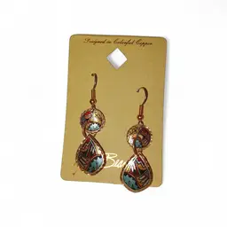 Lynn Bean Copper Dangle Enamel Earrings