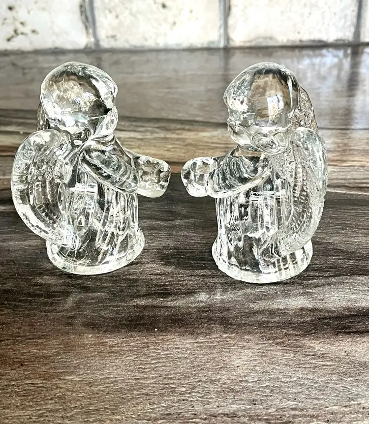 Centurion Collection Glass Boy and Girl Angel Candle Holder Set