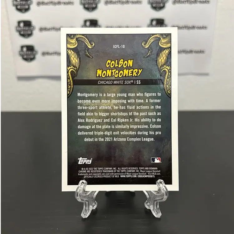 Colson Montgomery 2022 Bowman Chrome It Came To The League Insert #ICFL-10 Chicago White Sox