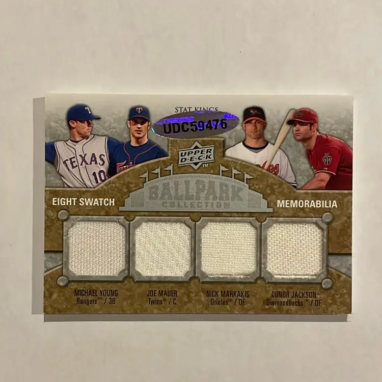 2008 Upper Deck Ballpark Collection 8 Memorabilia Relic /200 Manny Ramirez Vladimir Guerrero Joe Mauer Prince Fielder Aramis Ramirez Michael Young Nick Markakis Conor Jackson