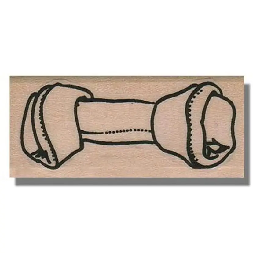 Rawhide Dog Bone Rubber Stamp