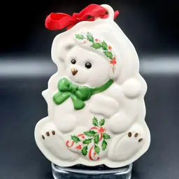 Lenox Teddy Bear Christmas Ornament Holiday Cookie Mold