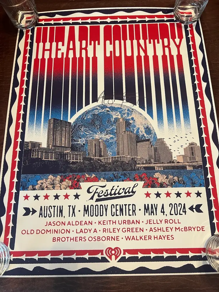 Autographed 2024 Country Music Festival In Austin Poster By Ashley McBride 