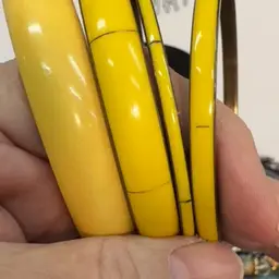 4 Yellow Bangle Bracelets And