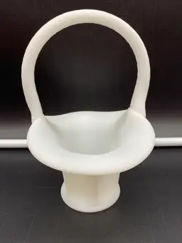 Fenton 7" White Satin Basket Twisted Handle Basket Paneled Sides