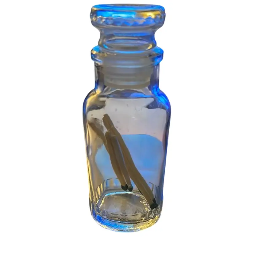 Vintage Apothecary Stopper Jar 4.25”