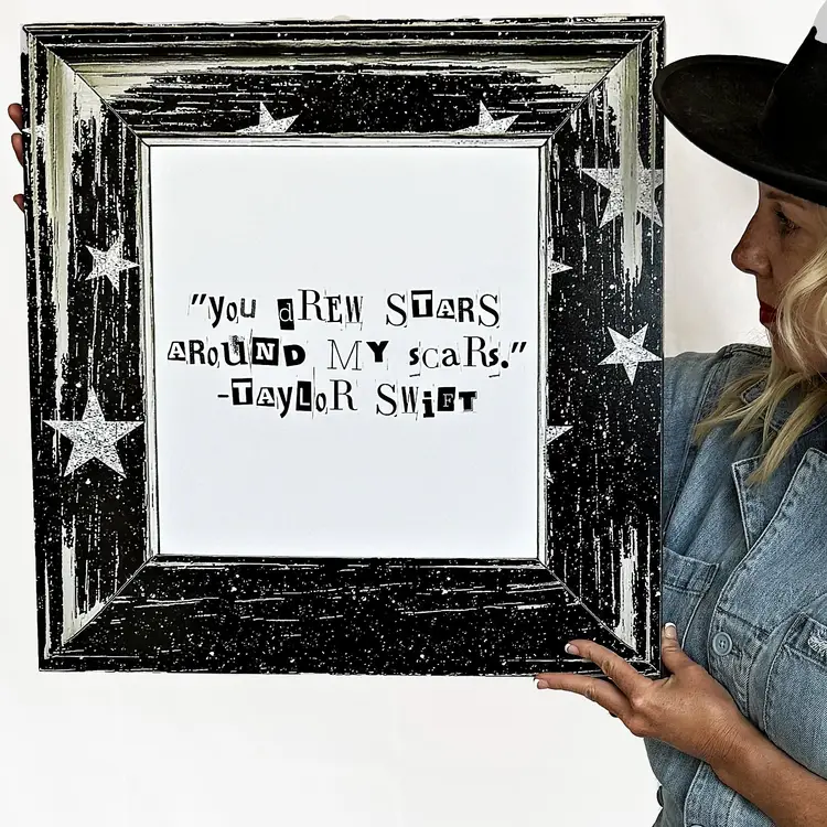 You drew stars around my scars-Taylor Swift Inspired Framed Wall Art-Song Lyric-Folklore