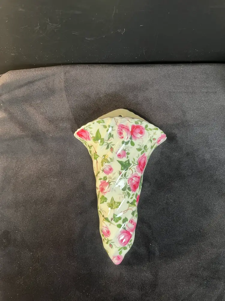 Rose Chintz Porcelain Wall Pocket