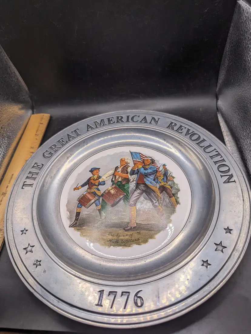 Vintage Great American Revolution 1776 Commemorative Plate The First Stars & Stripes Pewter Plate
