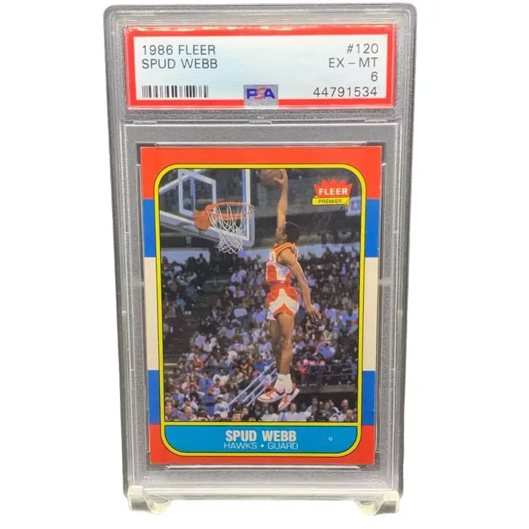 1986 Spud Webb RC PSA 6. Atlanta Hawks