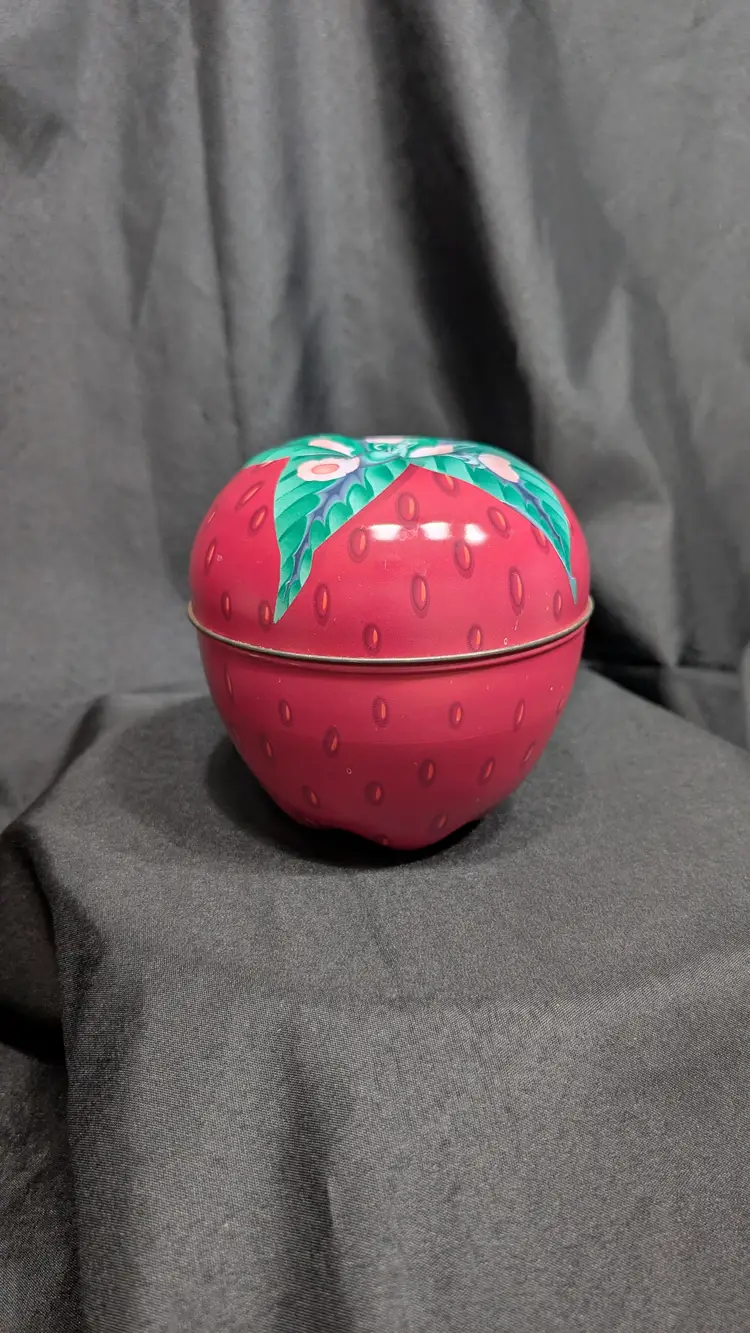 1980s-90s Strawberry Tin Container