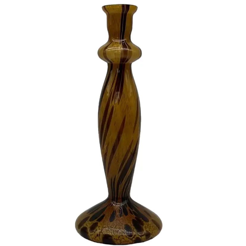 Stunning Italian Vase From The Empoli Region Tall Tortoise Colored Vase