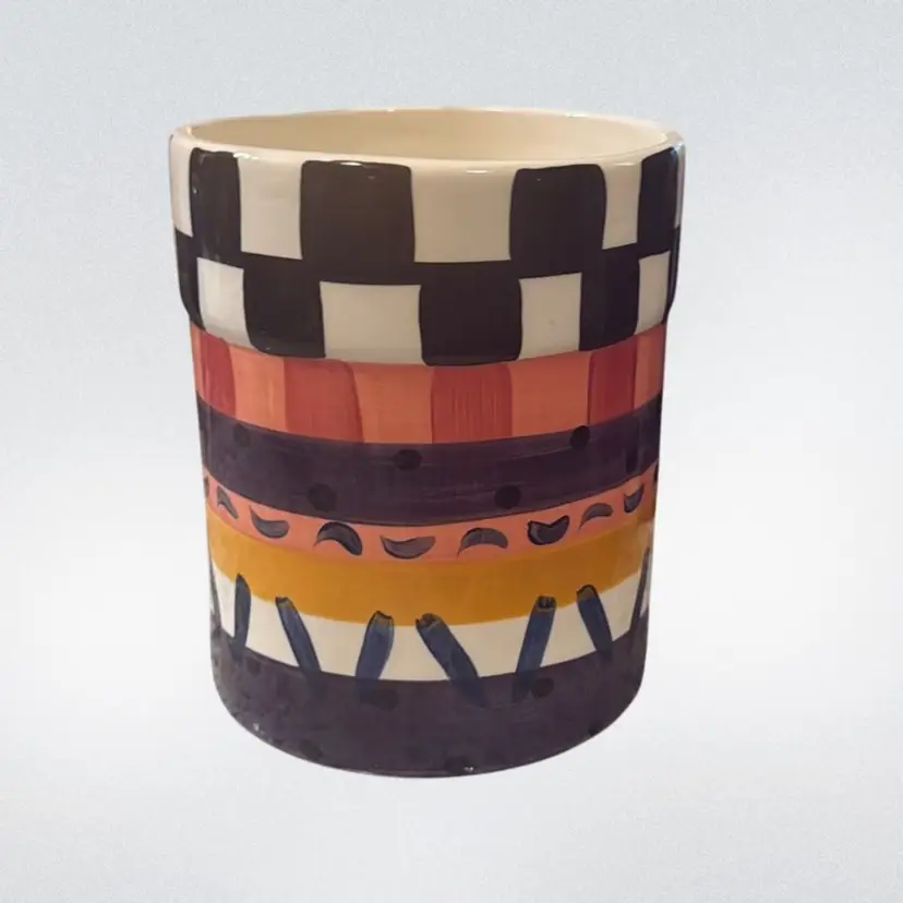 Artist-Signed Hand-Painted Studio Art Pottery - 6” in diameter and 7” tall.