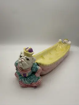 Vintage Fitz & Floyd Reigning Cats And Dogs Queen Isabulla de Mastiff Dish
