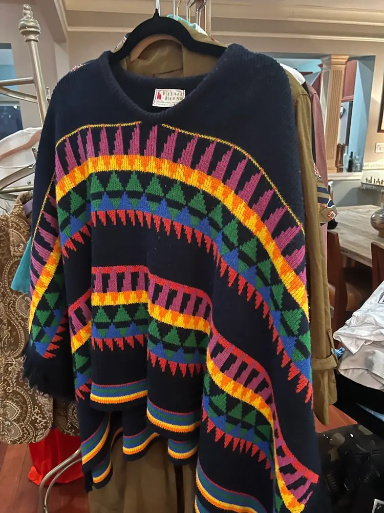 Poncho Vintage Herald House Brand Multi Color
