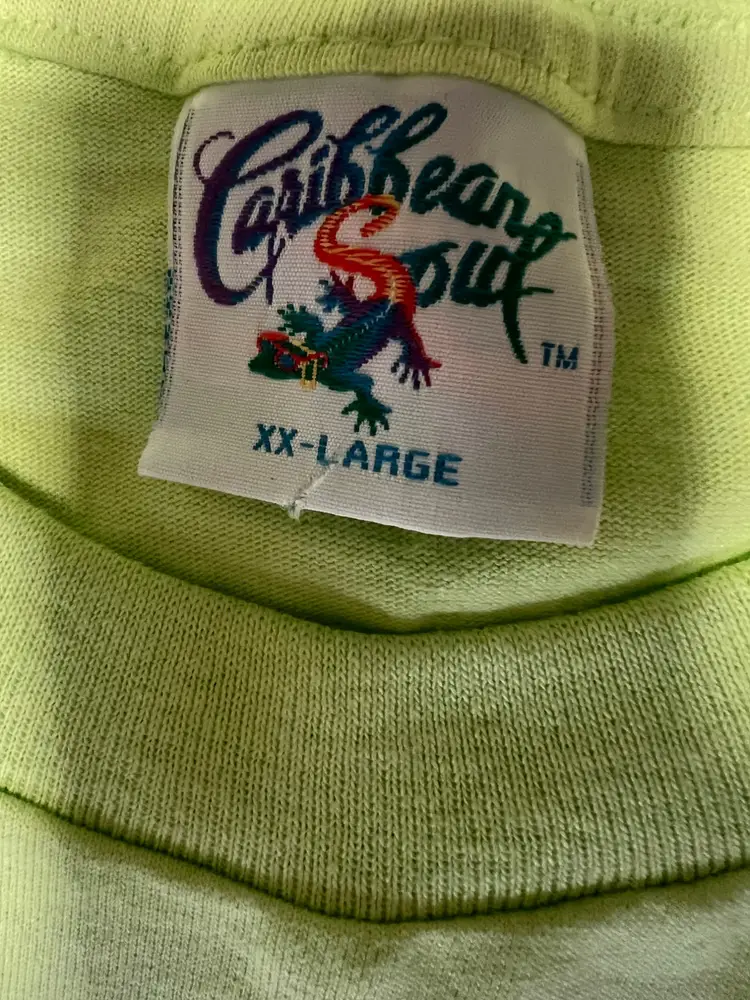 1994 Caribbean Soul No Plane on Sunday tee XXL St. Somewhere Embroidery, Parrot