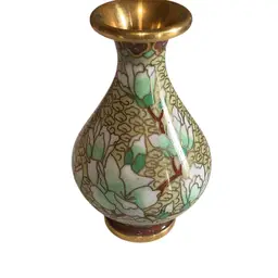 Cloisonné Vase Floral 5” Tall