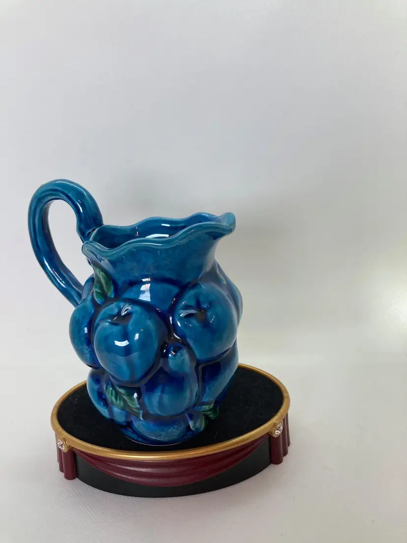 Vintage Inarco "Mood Indigo" Blue Creamer Raised Fruit Japan