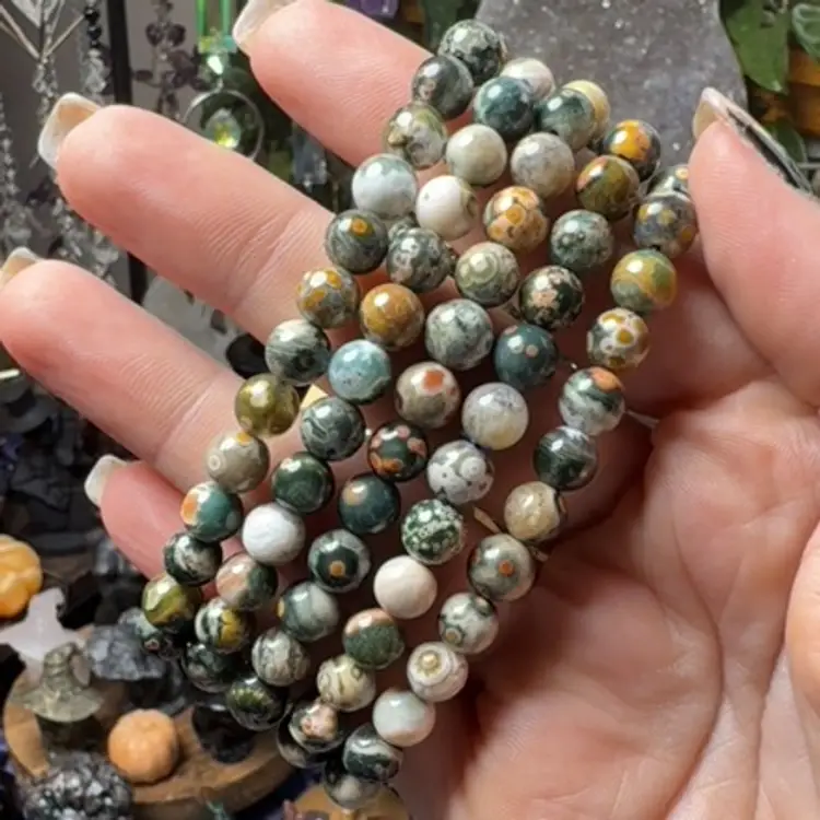 Orbicular Ocean Jasper 7-7.5mm Bracelet