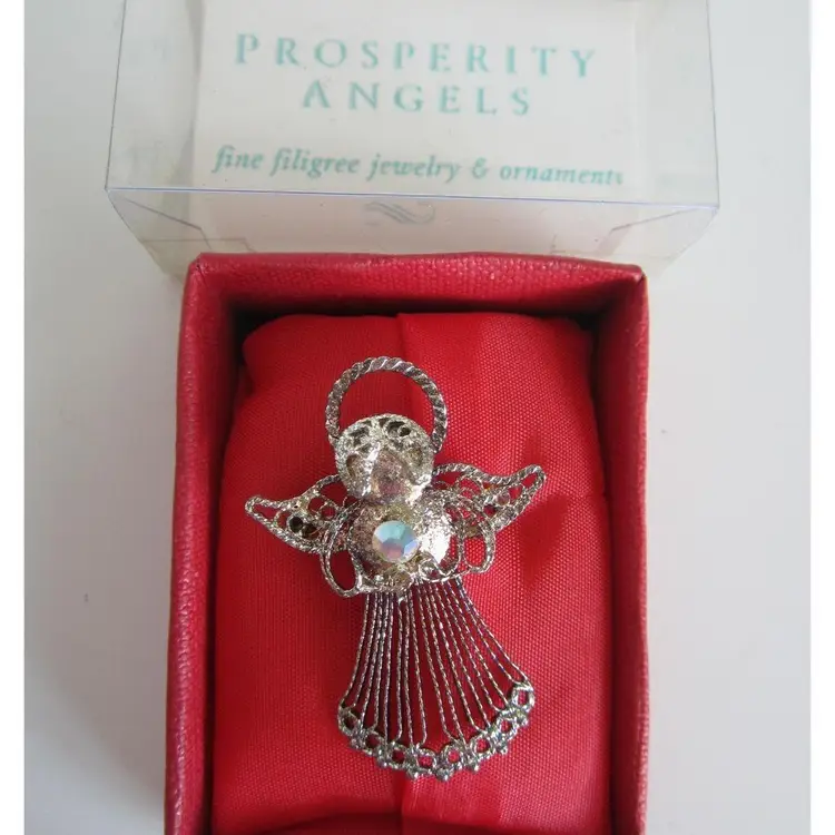 Prosperity Angels Fine Filigree Angel Brooch pin