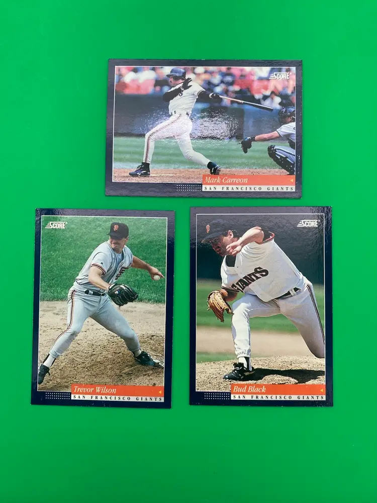 Score 1994 MLB San Francisco Giants Lot of 9 Different Trading Cards