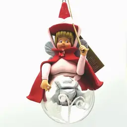 Disney Store Sleeping Beauty Fairy Fauna Enchanted Christmas Ornament Glass Clay