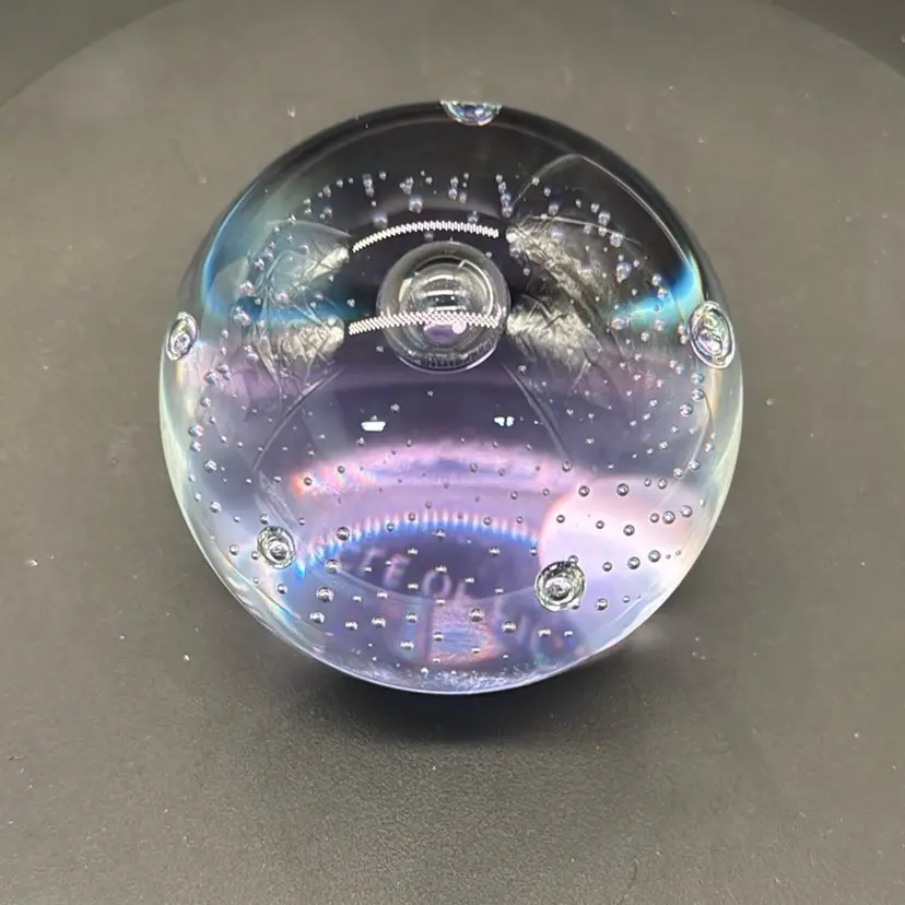 Cathiness Circle Of Friends Clear Glass Paper Weight comes with original box