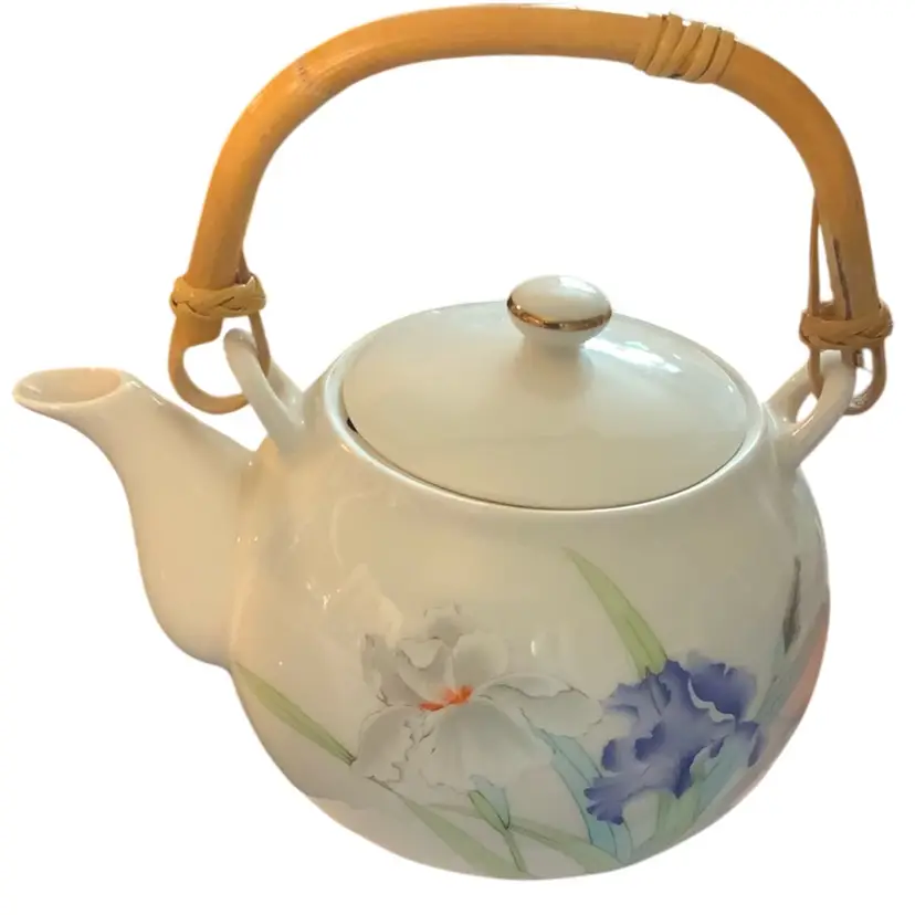 Iris Bouquet Teapot By Otagiri Japan