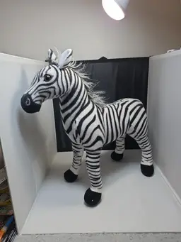 Tiger Tale Toys Zebra Plush Stuffed Animal 16" Black White