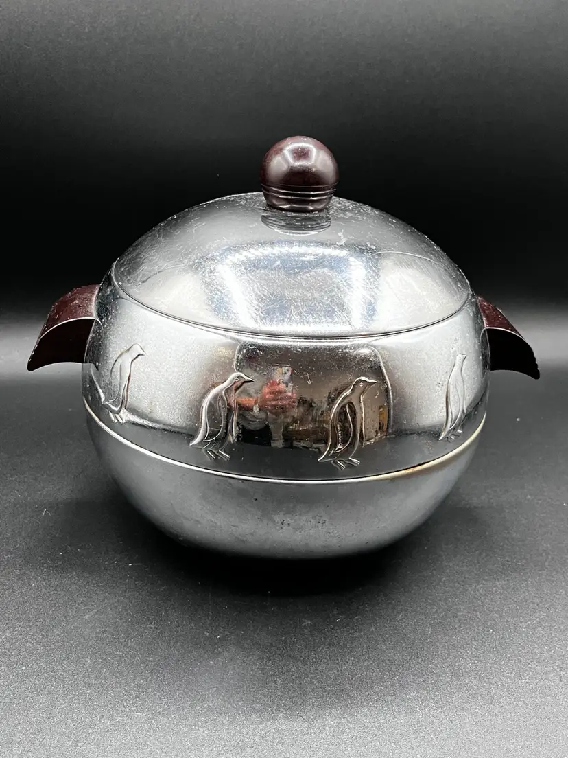 🐧MCM West Bend Penguin Aluminum Ice Bucket 8.5”🧊