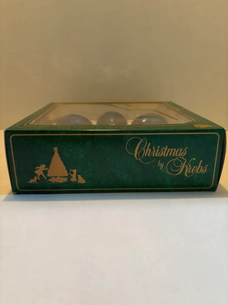 Vintage Christmas by Krebs Blue Glass Ornaments Count of 6 Teardrop Shape