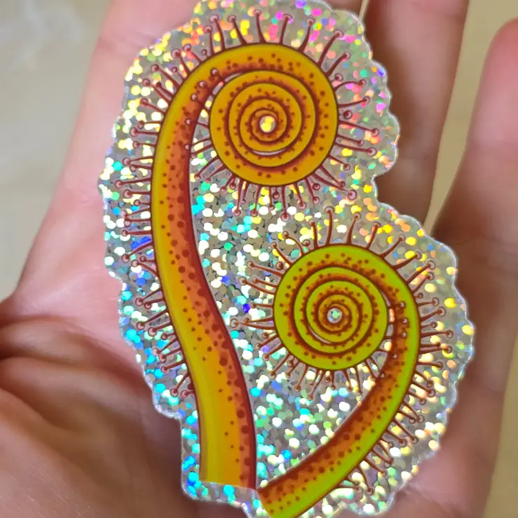 ADD ON 3 inch vinyl sundew glitter sticker