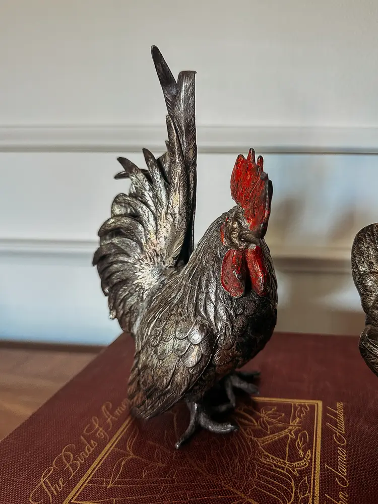 1920s Japanese Okimono Rooster and Hen