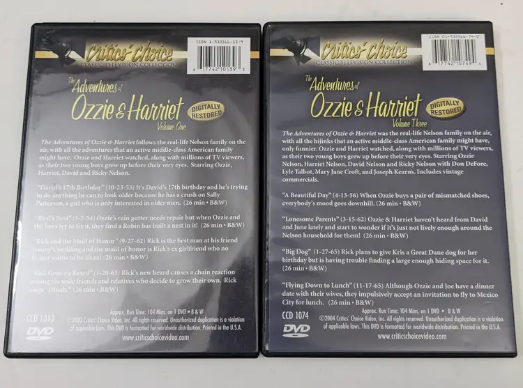 The Adventures of Ozzie & Harriet Volumes 1 & 3 (DVD)