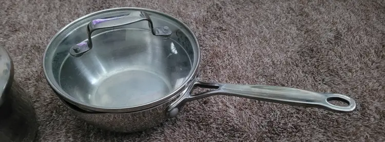 Cuisinart Four Stainless Pour Saucepans w/Lids Straining Covers 1-2-3Qt. Lot 6