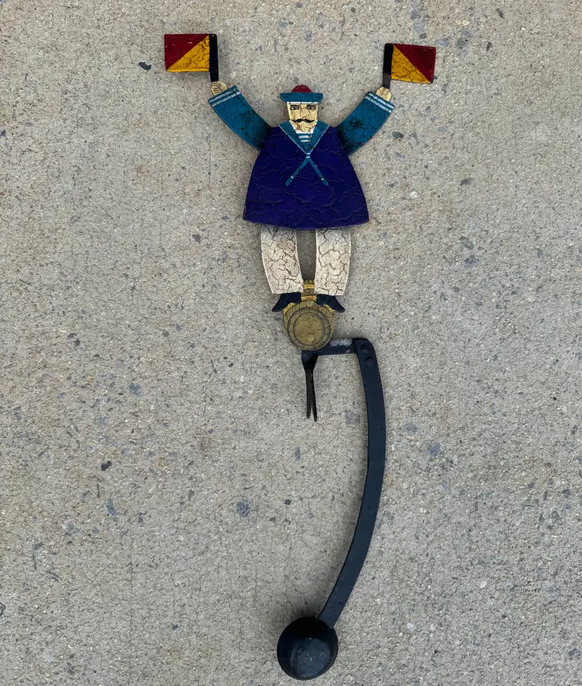 Vintage Nautical Semaphore Flag Sailor Folk Art Figure